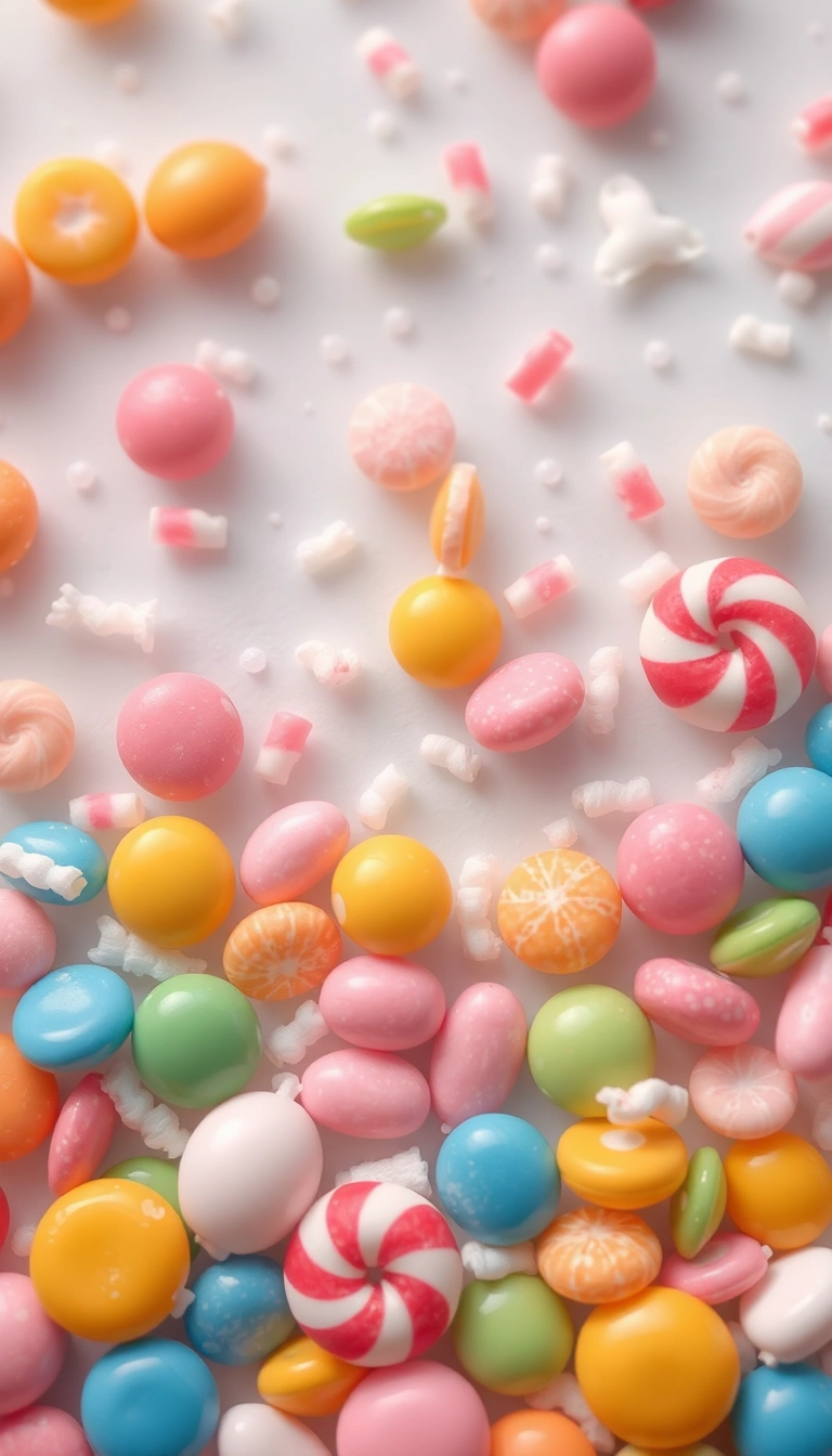 Best AI Mixed Candies Close Up Phone Aesthetic Wallpaper